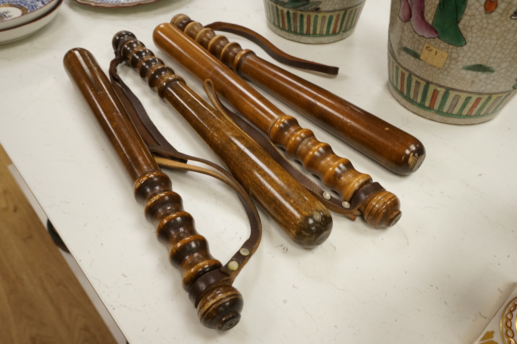 Four vintage Police truncheons
